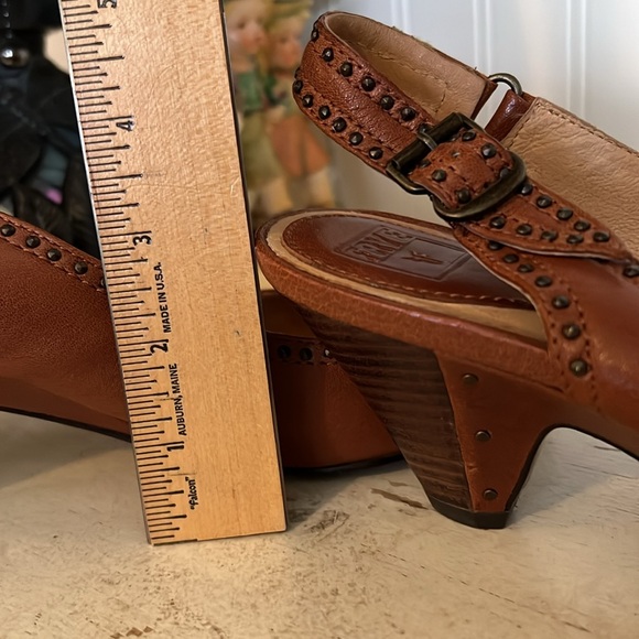 Frye Vintage Maya stud peep toe leather heels - Picture 9 of 9